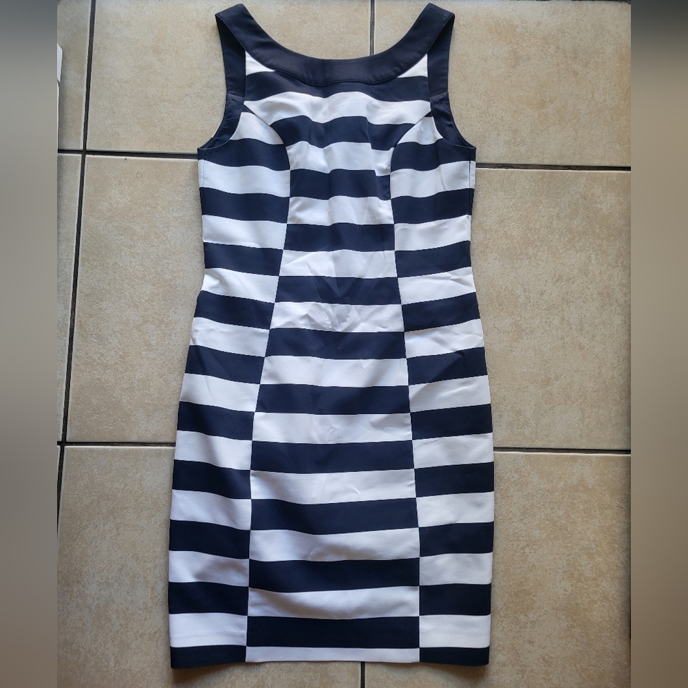 H&M Navy and White Striped Mini Dress